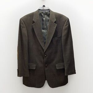 RBM 42R Brown Herringbone Soft Tweed 100% Wool Mens Blazer Jacket‎ Sport Coat